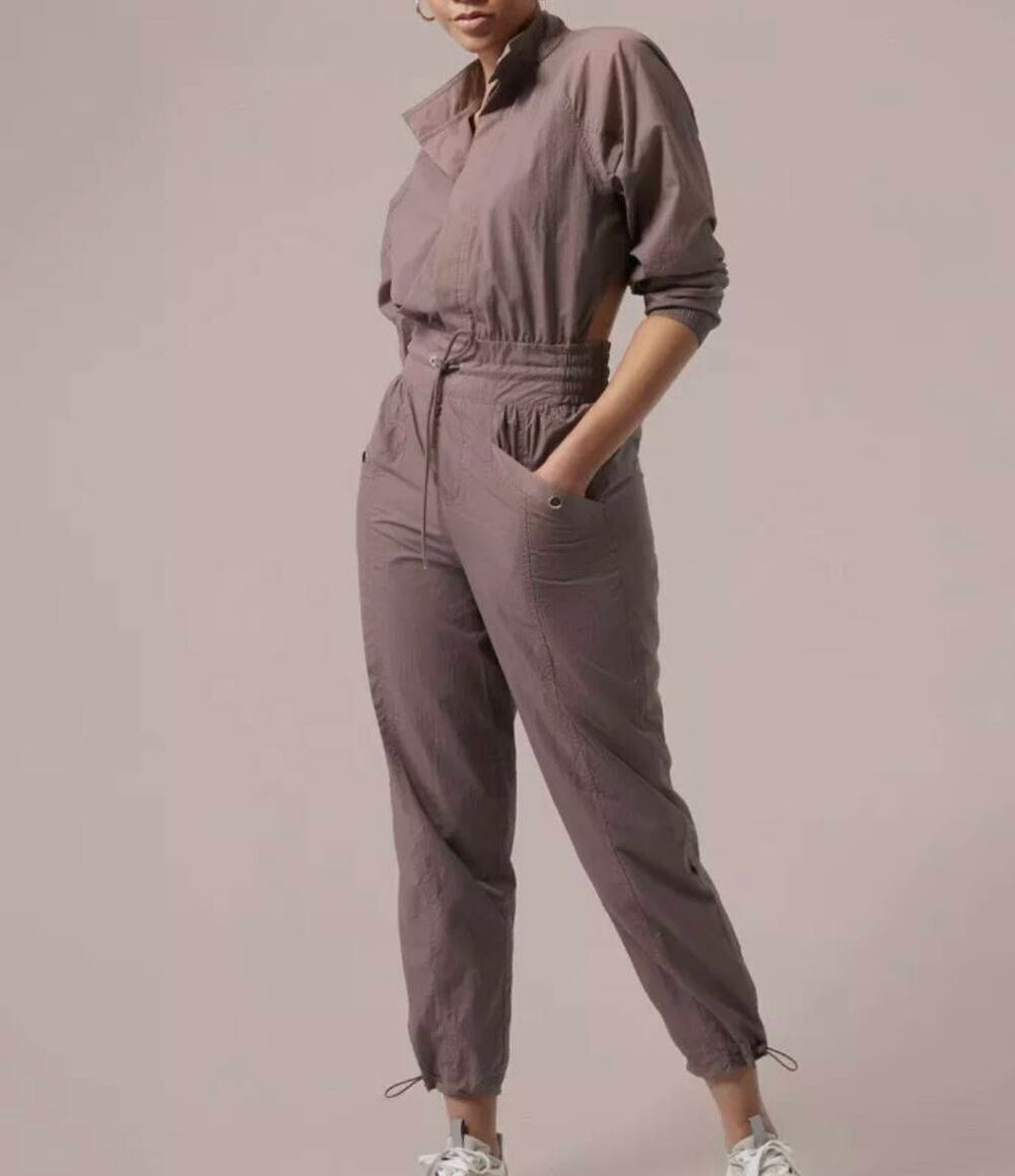Athleta x Alicia Keys Utility Jumpsuit Brown Women’s Size 16